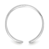 14k White Gold Polished With Hearts Toe Ring